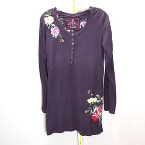 Johnny Was Los Angeles Joy‎ Lotus Light Embroidered Tunic Top Purple Size M